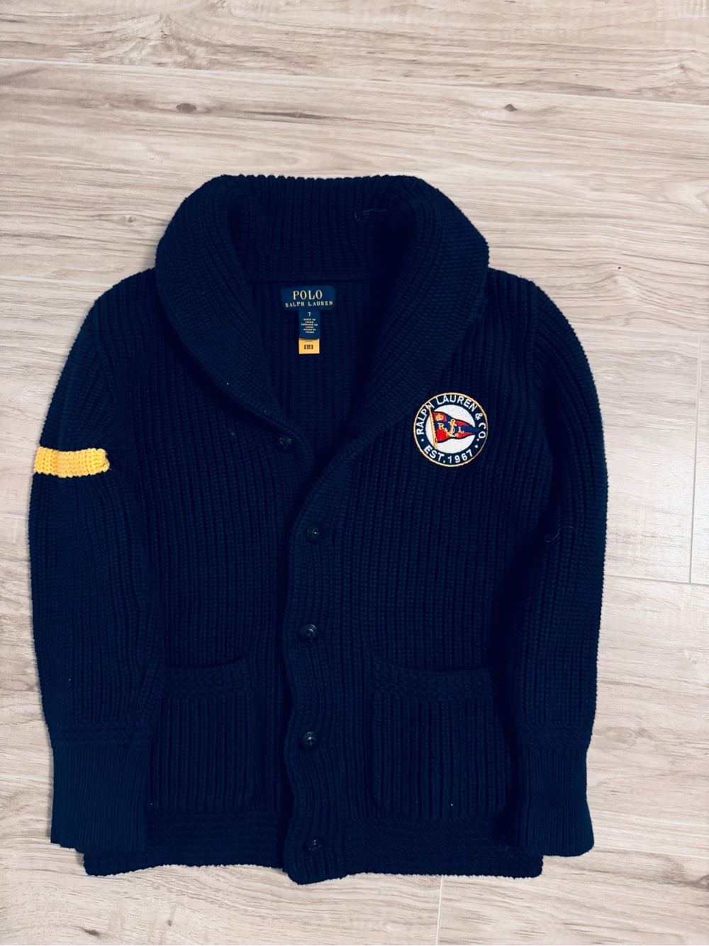 Polo Ralph Lauren boys Shawl Collar Cardigan Size 7